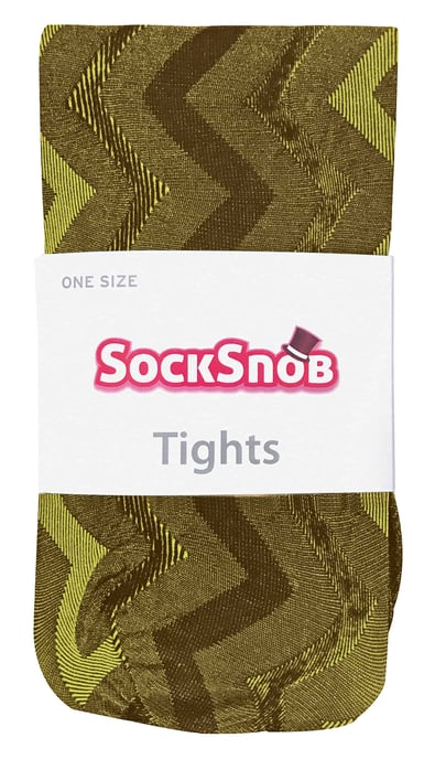 Sock Snob Dames80 denier ondoorzichtig patroon panty's - Geel Weven - Image 2