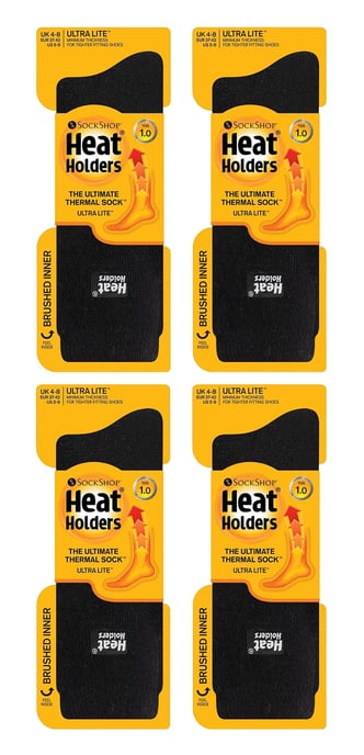 Heat Holders Ultra Lite - 4 Paar Multipack Dames Thermosokken | Ultra Dunne Warme Sokken voor Draagtijd in de Winter - Zwart - Image 2