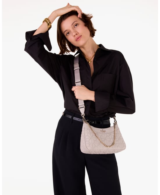 Spade Flower Quilted Spade Flower Quilted Poly Medium Convertible Crossbody - Image 3