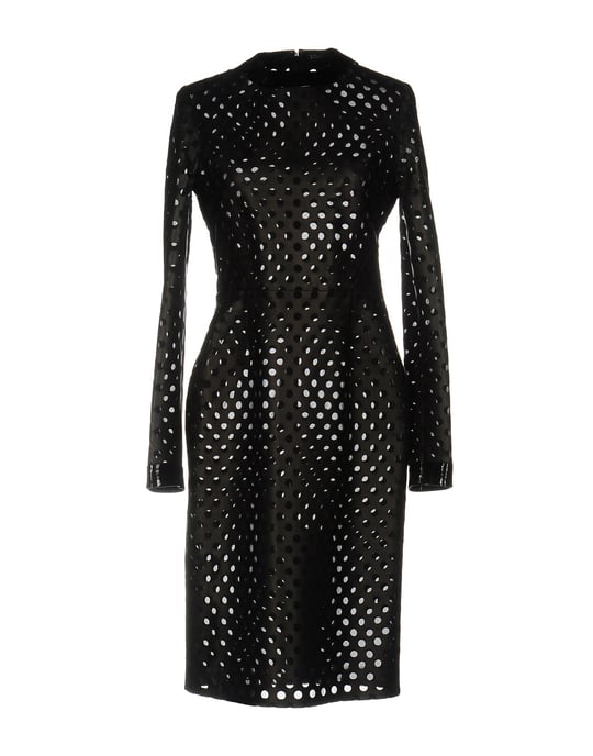 Tom Ford Black Lambskin Leather Long Sleeve Dress