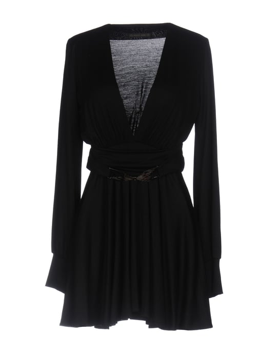 Plein Sud Black Virgin Wool Long Sleeve Dress