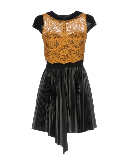 Mangano Black Faux Leather Dress