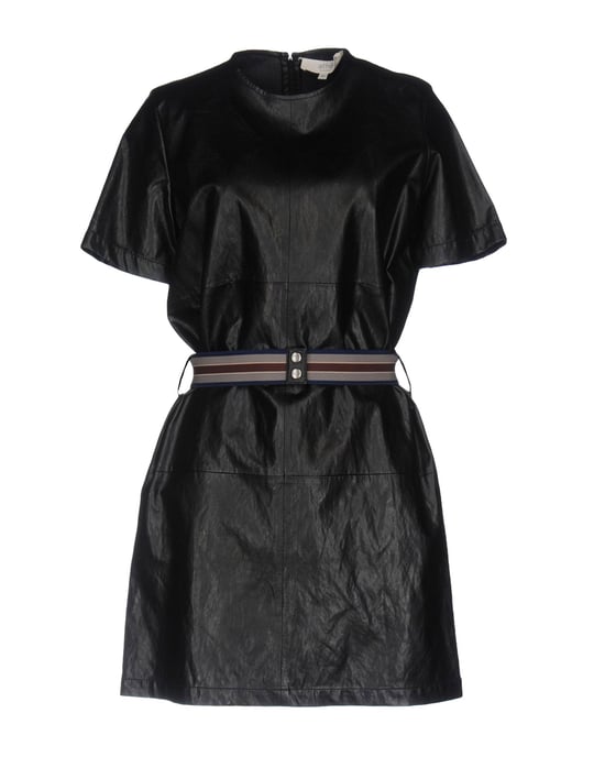 Vanessa Bruno Athe' Black Faux Leather Belted Dress