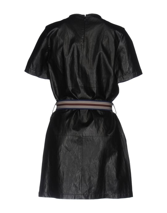 Vanessa Bruno Athe' Black Faux Leather Belted Dress