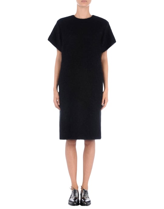 Jil Sander Black Mohair Wool Short Sleeve Dress