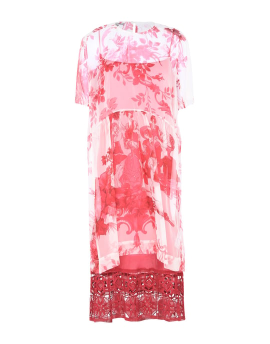 Dondup Fuchsia Floral Design Cotton Dress