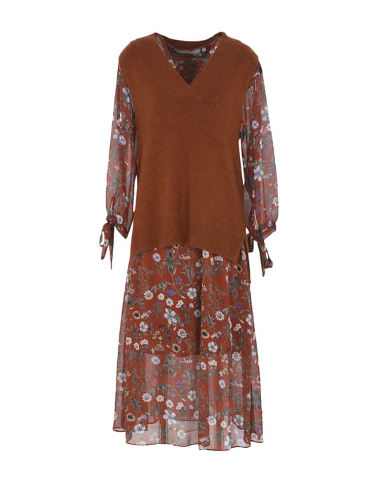 Silvian Heach Brown Print Dress