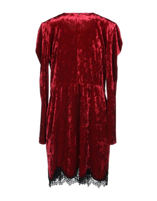 Annarita N Garnet Lace And Chenille Long Sleeve Dress