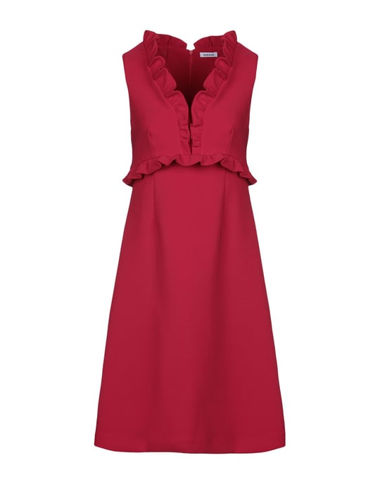 P.A.R.O.S.H. Garnet Crepe Ruffled Dress