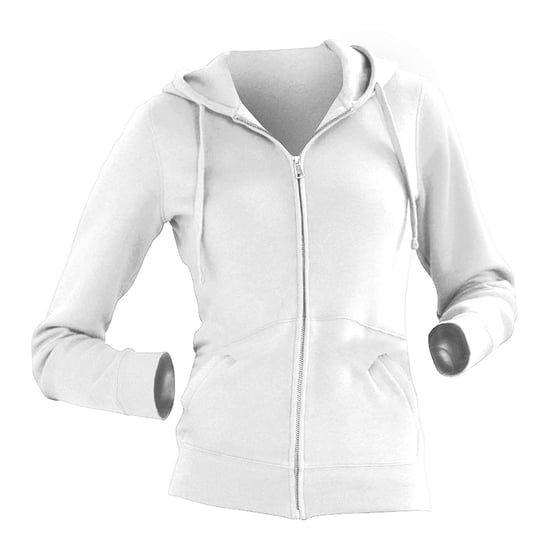 Russell Dames Premium Authentieke Hoodie met rits (3-laagse stof) (Wit) - Image 2