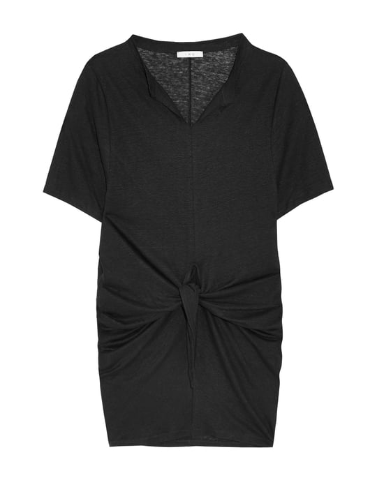 Iro Black Linen Short Sleeve Dress