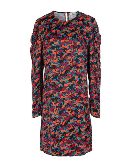 Attic And Barn Pastel Blue Floral Print Long Sleeve Dress