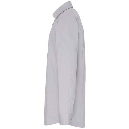 Premier Heren Rekken Pasvorm Popeline Lange Mouwen Shirt (Zilver) - Image 2