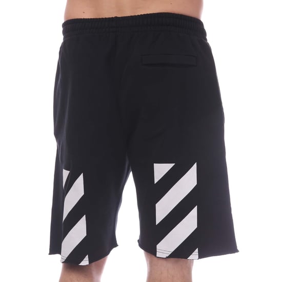 Heren Off White Diagonal Helvetica Sweat Shorts in zwart-wit - Image 2