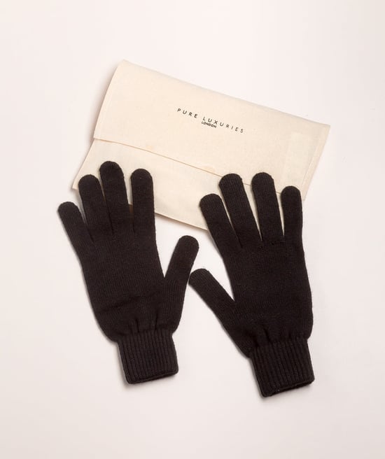 'Caldbeck' Dark Navy Cashmere & Merino Wool Extra Large Gloves