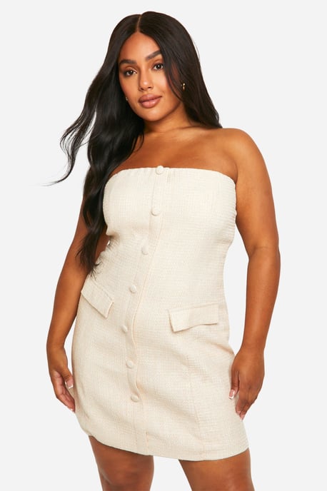 Plus Boucle Mini Shift Dress