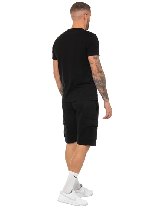 Enzo | Heren T-shirt Trainingspak Met Korte Broek Set - Zwart - Image 3