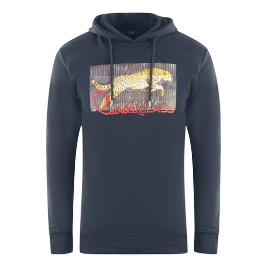 Cavalli Class Sprinting Leopard Logo Navy Blauw Hoodie - Image 1