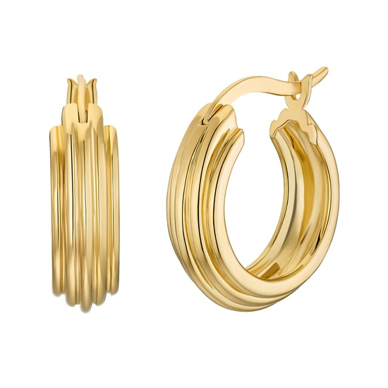 NOELANI Creoles for ladies, sterling silver 925 gold plated
