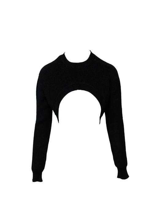 Givenchy Cropped Trui in Zwarte Katoen - Image 1