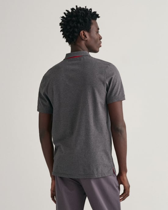 GANT regular fit rugger met korte mouwen in contrast piqué - Image 3