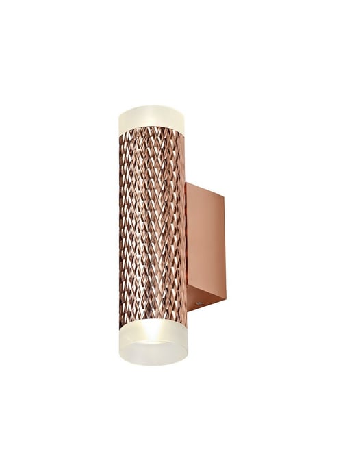 2 Light Wall Lamp GU10, Rose Gold, Acrylic Rings