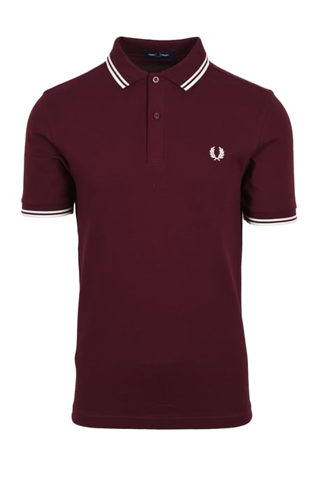 Fred Perry Twin Tipped Poloshirt in Bourgogne - Image 1