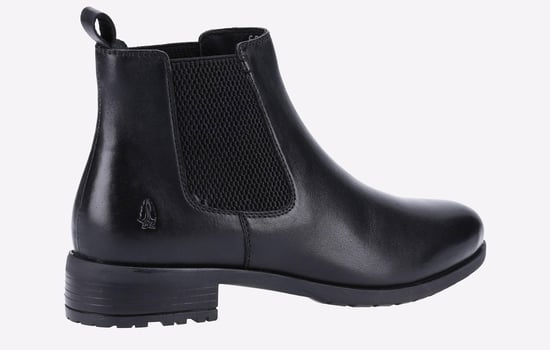 Hush Puppies Sammie Leren Dames Zwarte Platte Chelsea Laarzen - Image 3