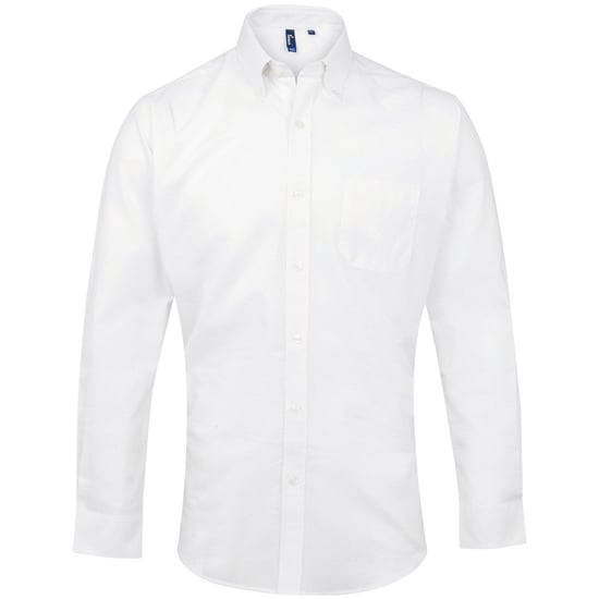Premier Heren Signature Oxford overhemd met lange mouwen (Wit) - Image 1