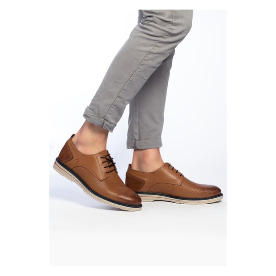 Men's Leather Lace Up Shoes in Camel