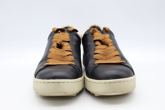 Coach C101 Shearling Sneakers in Black Leather - Image 2