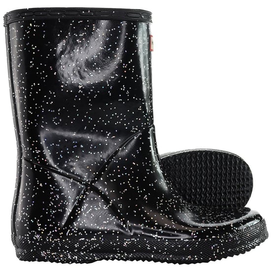 Hunter Giant Glitter Kids Zwarte Wellington Laarzen - Image 5