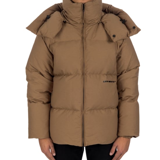 Off-White OW Race Canvas Camel Beige Puffer Down Jacket