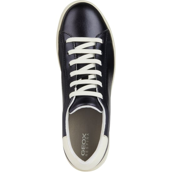 Geox D Jaysen B Leather Vrouwentrainers Dark Jeans/Optic White - Image 4