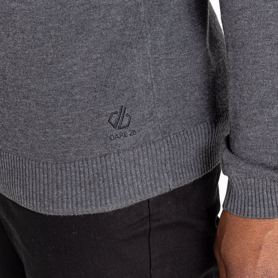 Dare 2B Mens Unite Us Knitted Half Zip Sweatshirt (Charcoal Grey/Black)