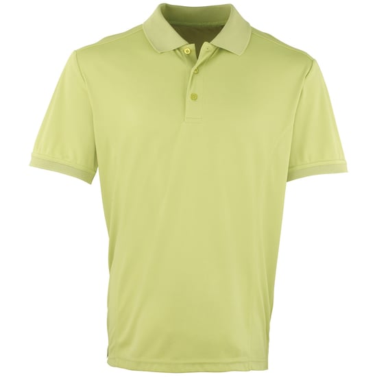 Premier Heren Coolchecker Pique korte mouw Polo T-Shirt (Kalk) - Image 1