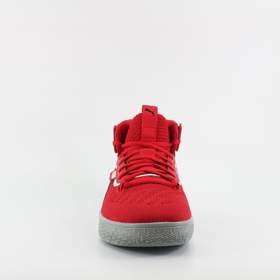 Puma Legacy MM Red Textile Heren High Top Lace Up Trainers 194048 04 - Image 4