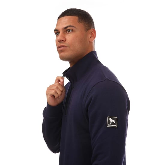 Heren One True Saxon Dixon 1/4 Zip Fleece in Navy - Image 3