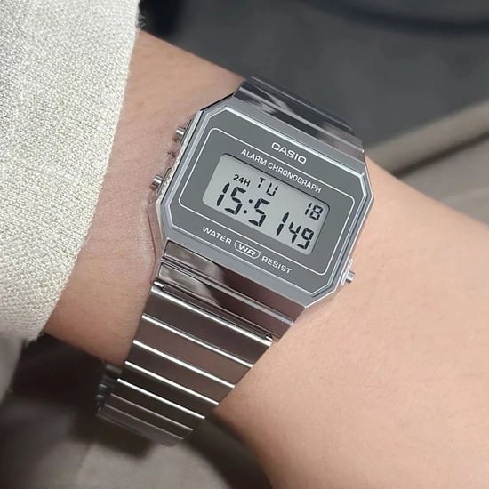 Casio Casio Collection Vintage Dames Horloge Zilverkleurig A700WEV-7AEF - Image 4