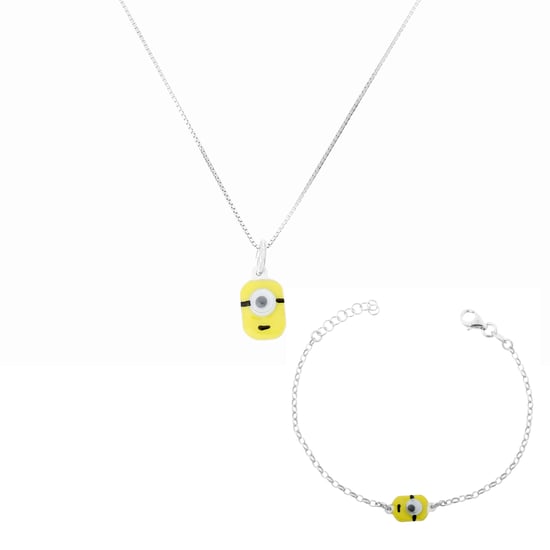 Orphelia 'Minion' Kinder 925 Zilveren Set: Ketting-Hanger + Armband - Zilver SET-7135/1 - Image 1