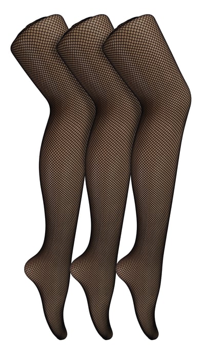 Sock Snob - Dames Fishnet Panty's 3 Paar | Stijlvolle Kousen voor Dansfeesten - Zwart - Image 1