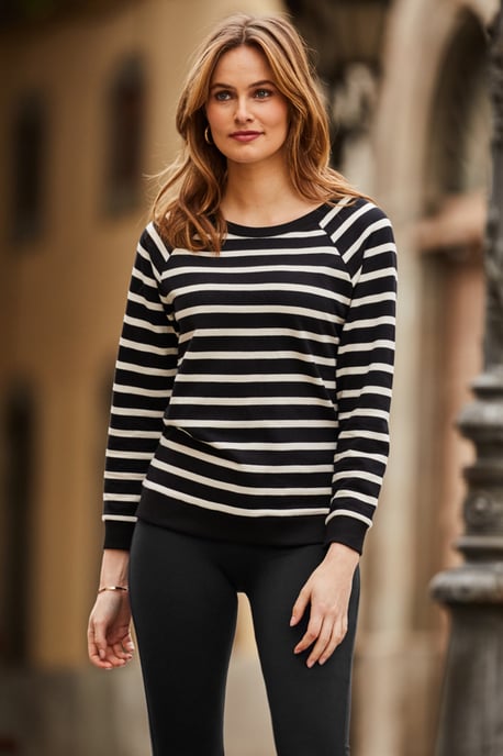 Black & White Striped Sweatshirt