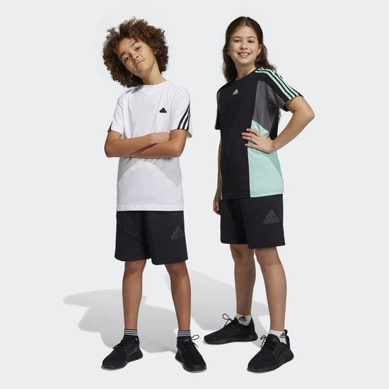Boy's adidas Juniors Future Icon Logo Shorts in Black - Image 1