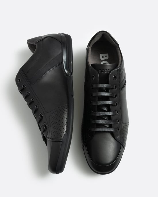 BOSS Orange Saturn Heren Lage Profiel Leren Sneakers Met Geur-Controle Voering NOS - Image 5
