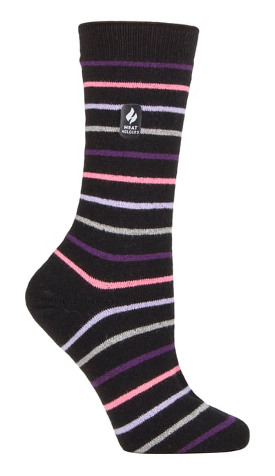 Heat Holders Dames Ultra Lite thermo geklede sokken - Zwart (Riga) - Image 1