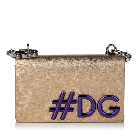 Vintage Dolce&Gabbana DG Girls Leather Crossbody Bag Gold