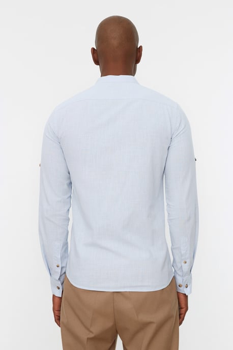Trendyol Heren Mandarijn kraag Standaard mouw Basis Shirt - Image 5