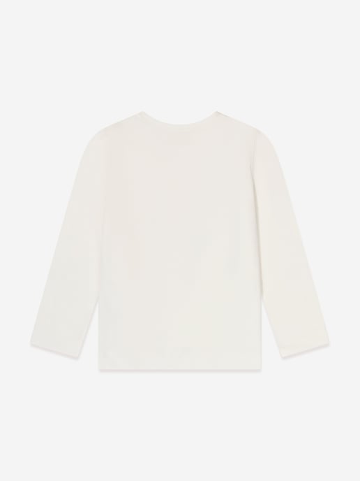 Monnalisa Girls Long Sleeve T-Shirt in White