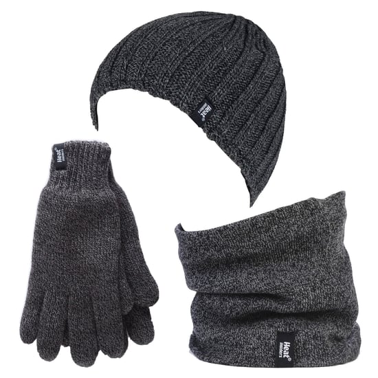 Heat Holders herenhoed, nekwarmer handschoenen set - Grijs - Image 1
