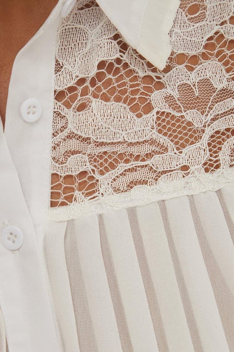 Lace Detail Collared Shirt